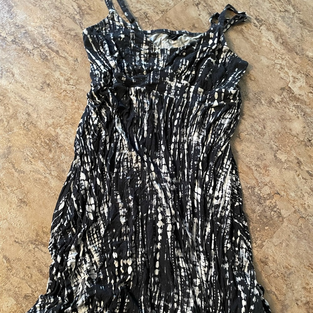 Torrid maxi dress tie dye black and white size 1